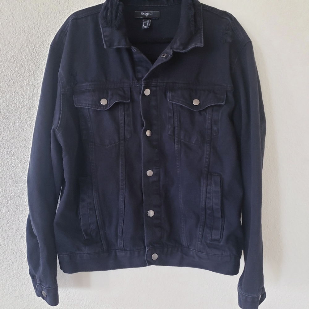 Distressed Jean Jacket XL